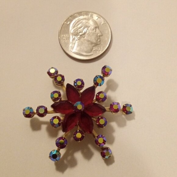 VINTAGE Rhinestone Brooch - Unsigned - Picture 3 of 5